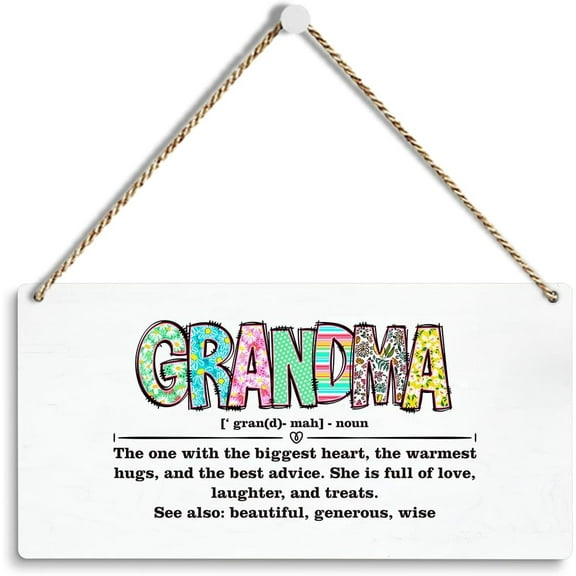 6x12 Inch Mothers Day Decorations Gifts For Grandma, Grandma Definition Sign For Home Door Decorations Wall Hanging Decor, Birthday Gifts For Grandma Ideas, Grandma Gifts For Grandma From Grandson