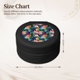 thumbnail image 2 of Yiaed Colorful Flowers Print Travel Jewelry Case Bridesmaid Gift Boxes Jewelry Travel Organizer Small Round Jewelry Box Mini Storage-Black, 2 of 7