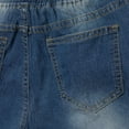 thumbnail image 4 of Prdecexlu Ripped Jeans Womens Straight Leg Boyfriend High Waisted Trendy Denim Pants Drawstring Comfy Solid Color Slim Trousers with Pockets Dark Blue XL, 4 of 8