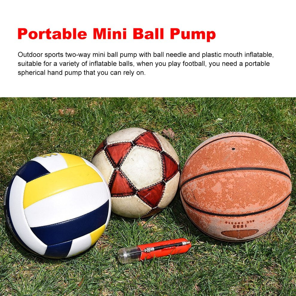 Football,Volleyball Soccer Rugby Sport Ball and Other Sports Ball /… Dual Action Ball air Pump with 4 Needles,3 air Hose and Plastic Needle Best for Basketball