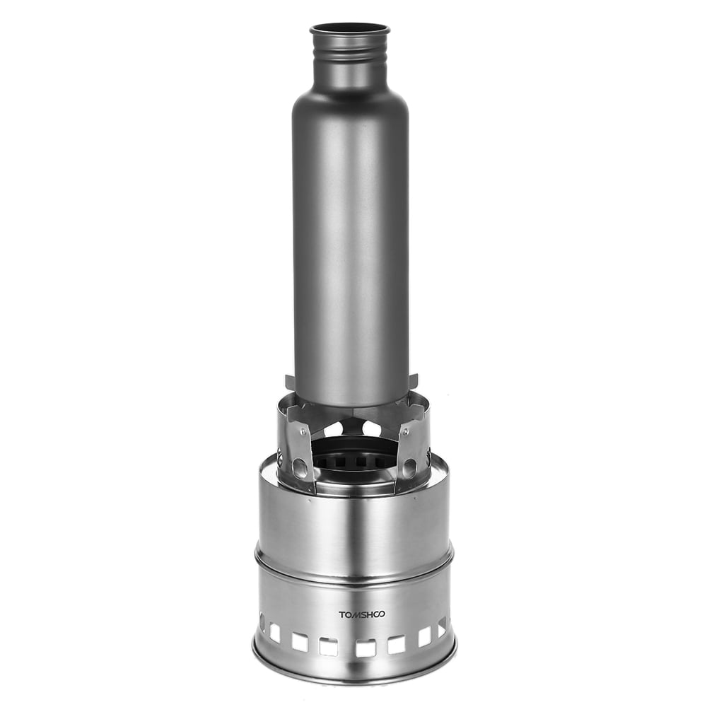 TOMSHOO Portable Folding Windproof Wood Burning Stove Compact Stainless Steel Stove Camping Hiking Backpacking Picnic BBQ