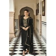 thumbnail image 2 of Indian Trouser Pant Dress Reception Wear Pakistani Designer Shalwar Kameez Suits ( Black, L - 42 ), 2 of 5