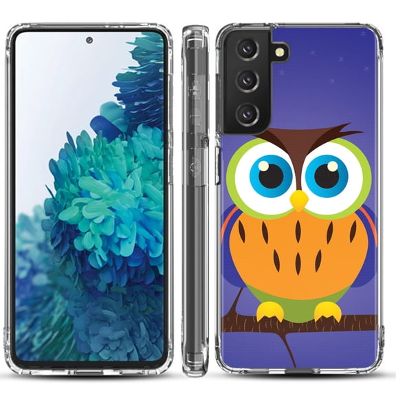 Shockproof Hybrid Bumper Phone Case for Samsung galaxy S21  5G / S21 Plus 5G, by OneToughShield ® - Night Owl