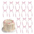 thumbnail image 4 of 20 Pack Pink Bow Birthday Cake Decorations, Reusable Fabric Cupcake Toppers for Party & Desserts, Easy To Use, 4 of 4