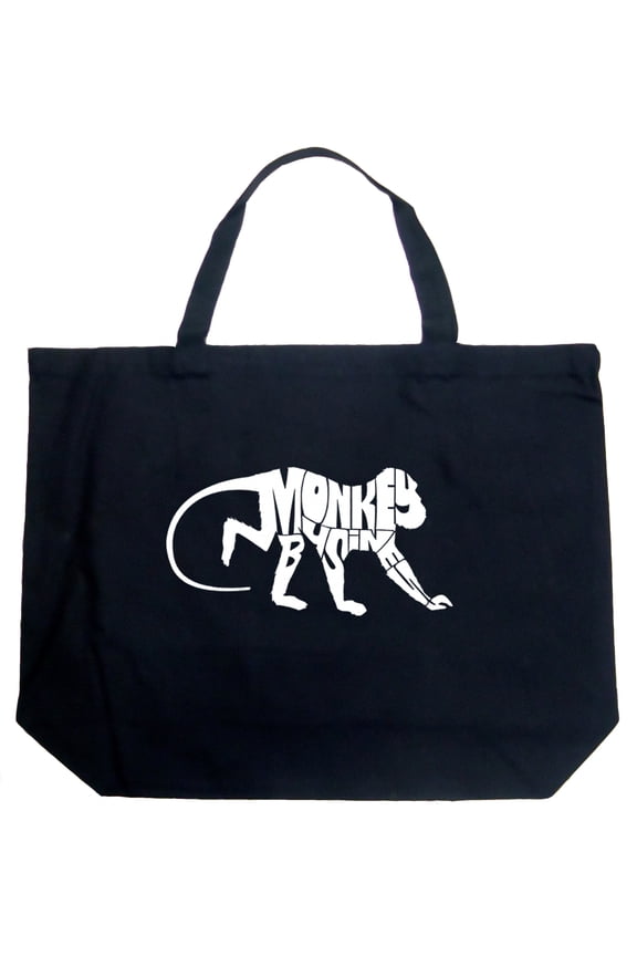 Large Word Art Tote Bag - Monkey Business