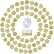 200pcs 6mm Yellow Lemon Jade Beads Round Smooth Gemstones Semi Precious Beads and Elastic Thread for Jewelry Making