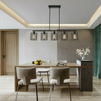 Industrial 5-Light Pendant Lamp Metal Ceiling Light Kitchen Island Fixture E26