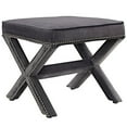 thumbnail image 2 of Modway Rivet Upholstered Velvet X-Base Ottoman With Nailhead Trim In Gray, 2 of 3