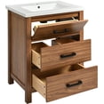 thumbnail image 6 of Bathroom Vanity with Sink 24 Inch Modern Bathroom Sink Cabinet with 3 Storage Drawers Freestanding Bathroom Vanity Cabinet with Single Ceramic Basin Sink, 6 of 7