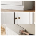 thumbnail image 5 of BEDEEP 63" Storage Cabinet Set of 2 with Doors & Shelves, Modular Fluted Accent Arched Sideboard Buffet Cabinet, Coffee Bar Kitchen Pantry, Media Console Cabinet for Living Room, Bedroom, White, 5 of 11