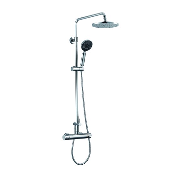 ALFI brand AB2867-PC Polished Chrome Round Style Thermostatic Exposed Shower Set