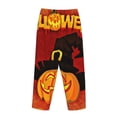 thumbnail image 5 of Disketp Halloween Pumpkin Autumn Hat Print Women'S Comfy Pajama Pants Casual Drawstring Palazzo Lounge Wide Leg Pants, 5 of 9