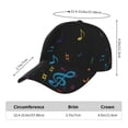 thumbnail image 5 of Kdxio Unisex Color Musical Notes Pattern Baseball Cap Unisex Washed Classic Adjustable Hat, 5 of 5