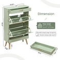 thumbnail image 5 of Brafabhome Rattan Shoe Cabinet with 2 Flip Doors, 12-Pairs Shoe Organizer Cabinet with Solid Legs, Modern Entryway Shoe Storage for Slippers Sneakers | Blue&Green, 5 of 7