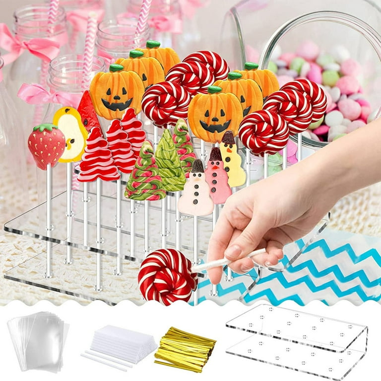 2 PCS Cake Pop Holder Display Stand for 12 Candy Pops Clear Acrylic Dessert  Rack Candy Making Supplies Candy Making Accessories Cake Pop Sticks Stand  Cake Pop Stand 