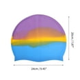 thumbnail image 4 of Unique Bargains 1 Pc Waterproof Flat Swimming Cap Purple Yellow, 4 of 6