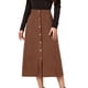 thumbnail image 2 of Falda de mujer Falda midi Cintura alta Falda de línea A con botón Falda básica retro vintage ANGGREK Otros, 2 of 8