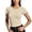 Beige, variant on Ticikt Women's Slim Fit Ribbed T-Shirt, Crew Neck Short Sleeve Form Fitted Casual Basic Top,Black