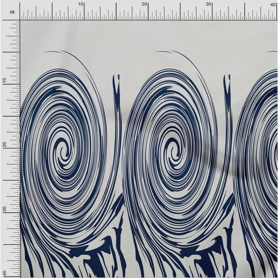 oneOone Cotton Silk Fabric Spiral Panel Print Fabric BTY 42 Inch Wide