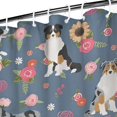 thumbnail image 3 of Border Collie Dog and Flower Florals Shower Curtain 36"x72" ,Bathroom Decorative Shower Curtains Set with 12 Hooks,Modern Waterproof Washable Shower Curtain, 3 of 6