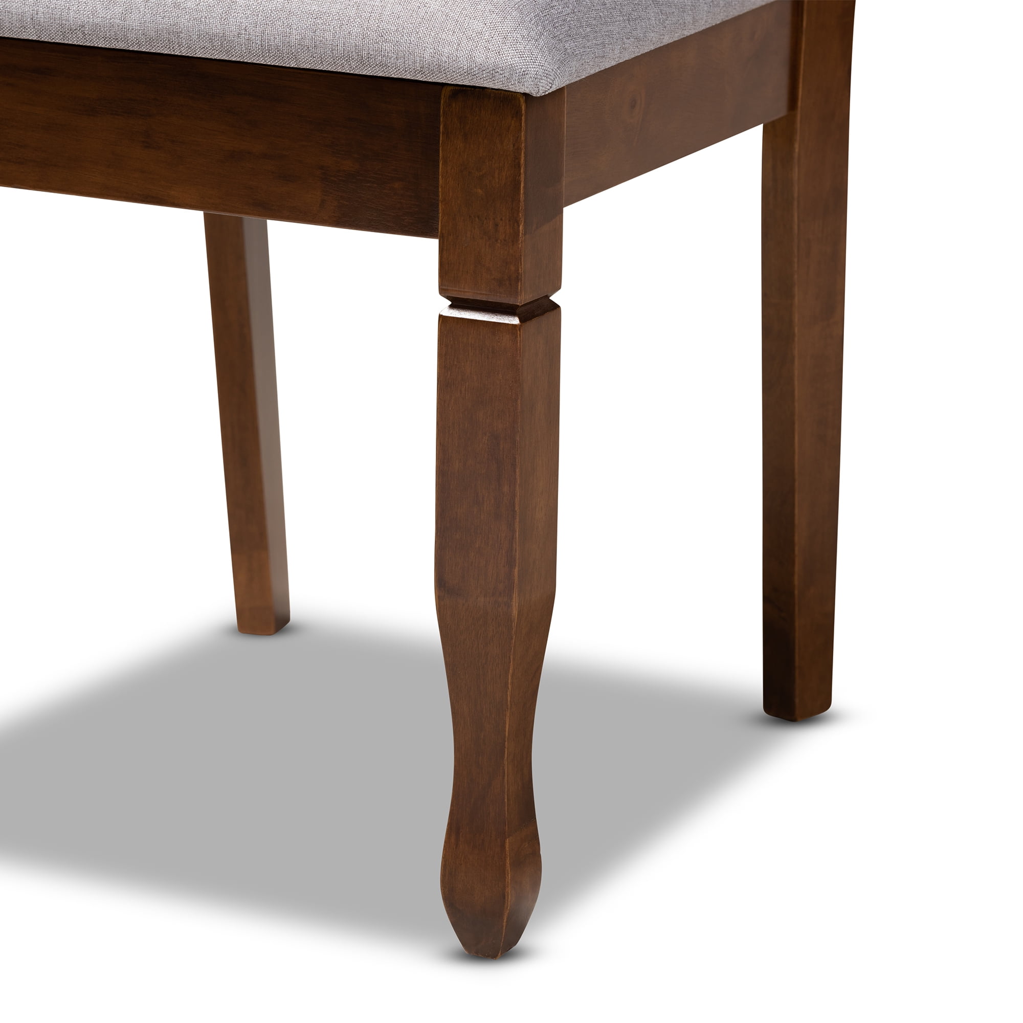 Baxton Studio Augustine Modern and Contemporary Grey Fabric Upholstered and Walnut Brown Finished Wood 4-Piece Dining Chair Set