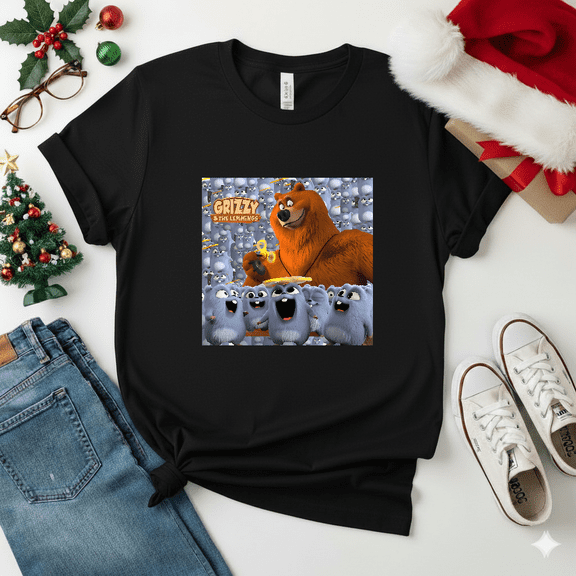 Grizzy And The Lemmings Wheel Mischief Kids Slapstick Cartoon Art Unisex T-Shirt V18462, S-5XL