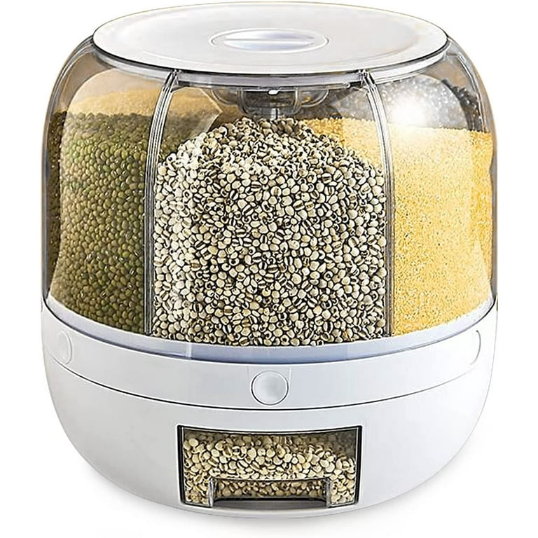 6-Grid Rice Dispenser Cereal Dry Food Grain Storage Container