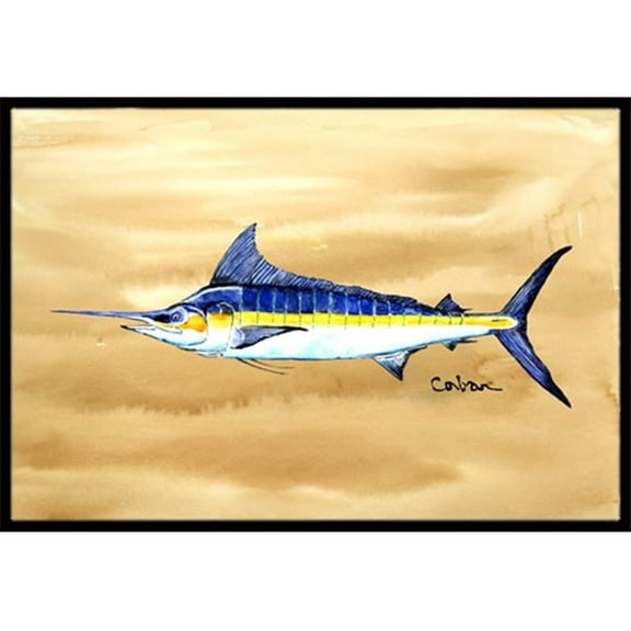 Swordfish On Sandy Beach Indoor & Outdoor Mat, 24 x 36 in.