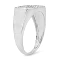 thumbnail image 2 of Dazzlingrock Collection 0.10 Carat (ctw) Sterling Silver Round White Diamond Men's Hip Hop Micro Pave Wedding Band, Size 10, 2 of 4