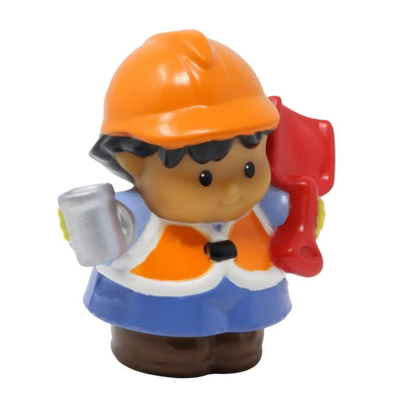 Replacement Part for Collectible Fisher-Price Little People Construction Crane and Quarry Building Playset C0300 - Replacement Construction Working Figure - Holding Shovel and Coffee