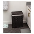 thumbnail image 4 of Drevy Single Laundry Hamper with Lid - Brown - Liner Bag - Hand Woven - Small Collapsible Hampers - Foldable Bin - Synthetic PE Rattan - Hand Woven - Clothes Basket, 4 of 8