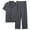 Black, variant on Men's Big and Tall Sleepwear Set 2-Piece Pajamas Long Pants and Short Sleeve Top