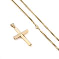thumbnail image 6 of APSVO Gold Cross Necklaces for Men Boys Stainless Steel Cross Pendant Chain Catholic Religious Christian Birthday Valentines Jewelry Gifts Teen Him Boyfriend Male Dad Adults Kids Age Ideas 18 Inch, 6 of 7