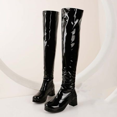 

Bnwani Mens Work Boots Up to 40% off Mid Heel Boots Ziper Over-the-Knee Black Boots 35-43