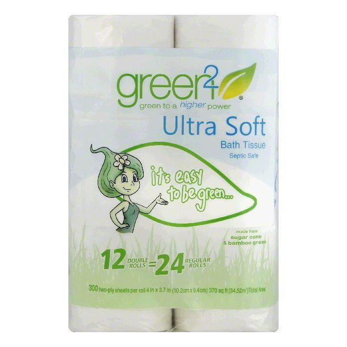 Green2 TwoPly Double Rolls Ultra Soft Bath Tissue, 12 ea (Pack of 8