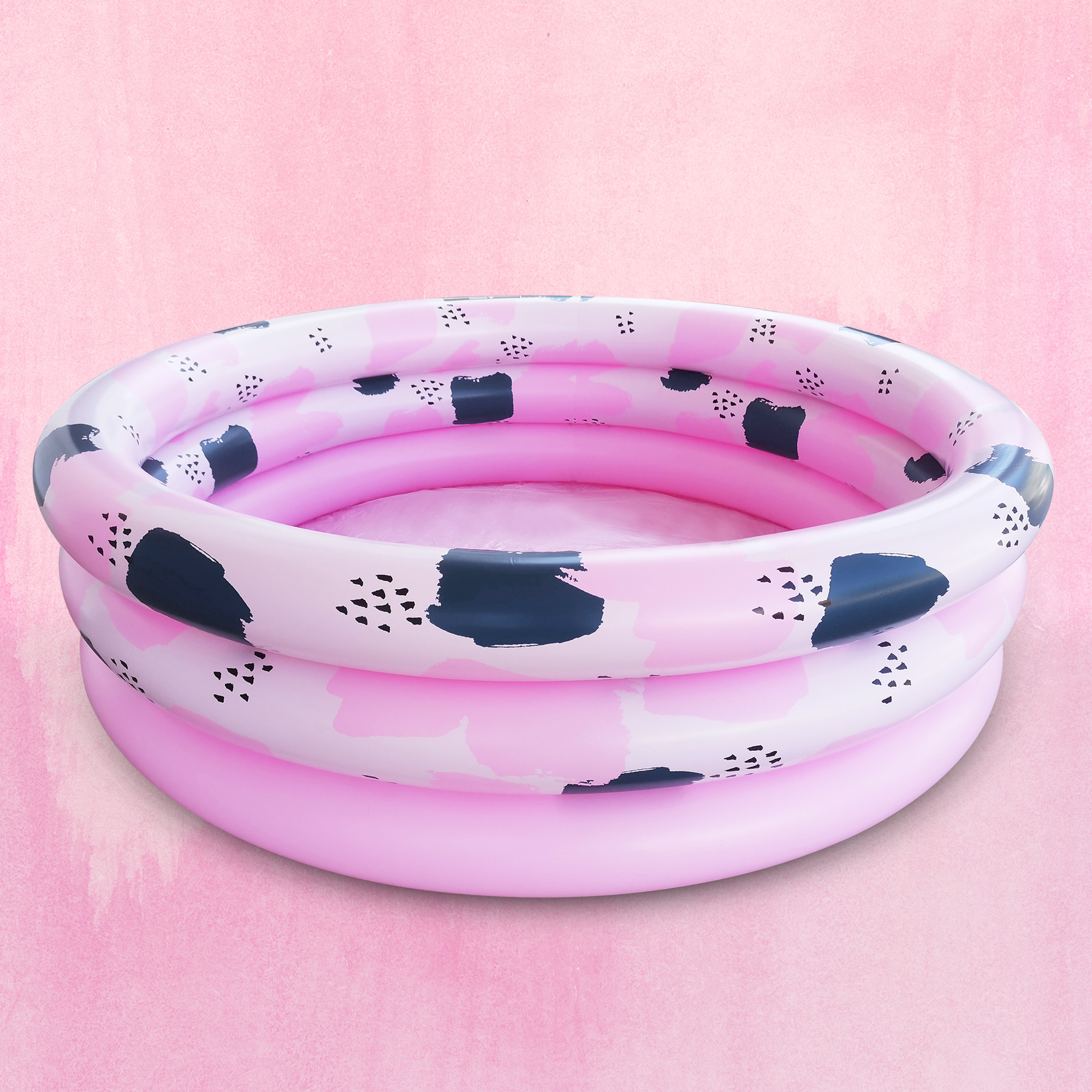 Summer Club Inflatable 5.5ft 3Ring Adult Pool- Navy Pink Panther Print