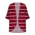 thumbnail image 5 of Mujeres de Manga Larga Tops de Moda Casual Impresión Suelta Cubrir Blusa de Cárdigan, Poliéster Suave Manga 3/4, 5 of 5