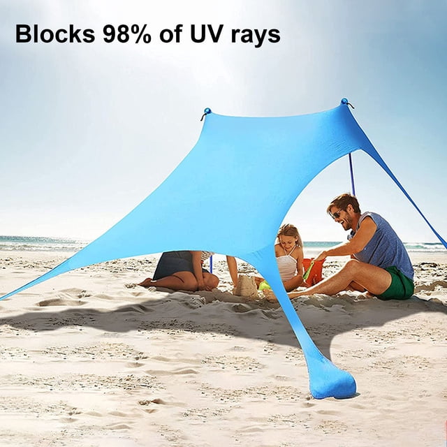 LJNYFDC Beach Shade Canopy Easy Installation Waterproof UV Block Beach Canopy Shelter with Portable Carrying Set
