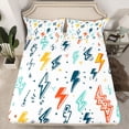 thumbnail image 2 of Feelyou Lightning Graffiti Teen Twin Sheet Sets, Cartoon Stars Bedding, 3pcs, 2 of 7