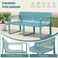 thumbnail image 6 of GVN Patio Bench Weatherproof Outdoor Bench,Weather-resistant Plastic 2-Person Bench with Curved Backrest-Blue, 6 of 8