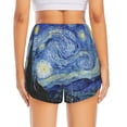 thumbnail image 3 of Picia The Starry Night Pattern Women's 2 in 1 Athletic Running Shorts High Waisted Workout Casual Gym Sweat Shorts with Comfy Liner Zipper Pockets-XX-Large, 3 of 9