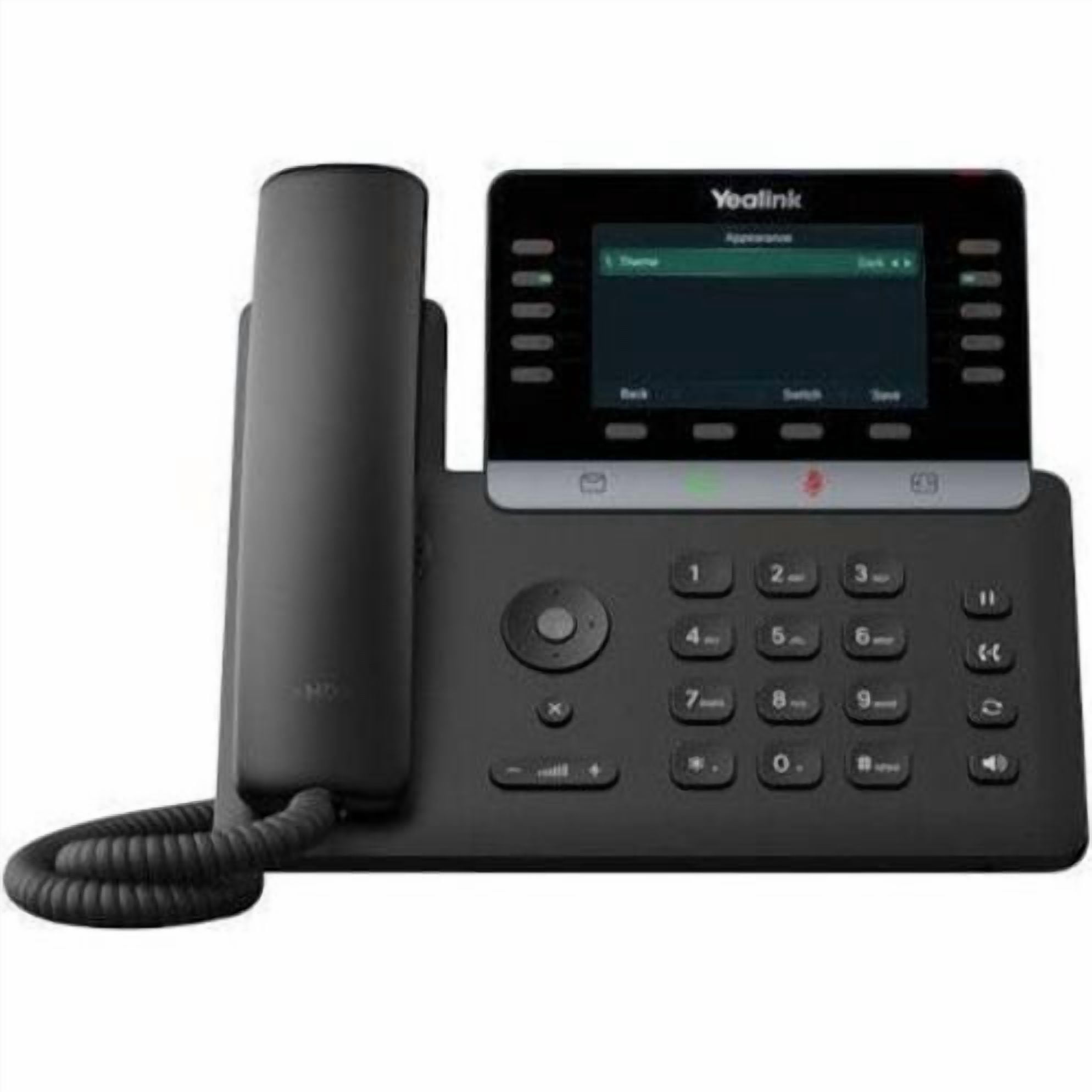 Yealink T74W IP Phone, Corded, Corded/Cordless, Bluetooth, Wi-Fi, 10 Multiple Conferencing, Wall Mountable, Black
