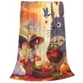 thumbnail image 4 of Totoro Cartoon Printing Throw Blanket, All Seasons Flannel Fleece Blanket, Soft & Warm Plush Blankets for Couch Sofa Bed Camping Travel, 40"x30", 4 of 9