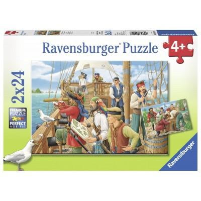 Ravensburger - 09019 avec les Pirates (2x24 Pièces Puzzle)