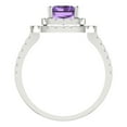 thumbnail image 4 of 2.62 ct Emerald Cut Simulated Alexandrite with Simulated Diamond Halo Accents 14K White Gold Womens Engagement Ring, 4 of 6