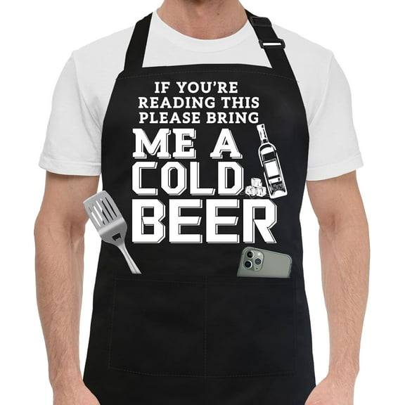 sidao Funny Aprons for Men, BBQ Chef Apron Funny Gifts for Men Birthday Christmas Gifts for Dad, Papa, Husband