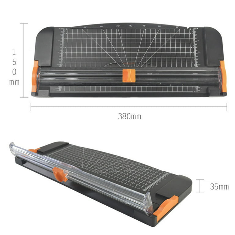 853A4 Paper Cutter Sliding Portable DIY Photo Scrapbook Trimmer for Craft  Black ABS,Metal 
