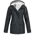 thumbnail image 2 of Veste de Randonnée Imperméable en Polaire, Imperméable à Capuche pour Femmes, Coquille Souple Extérieure Gris Foncé 3TG, Manteau, 2 of 4