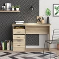 thumbnail image 6 of Tvilum Warner 4 Drawer Office Desk with 1 Shelf for Adults, Oak, 6 of 16