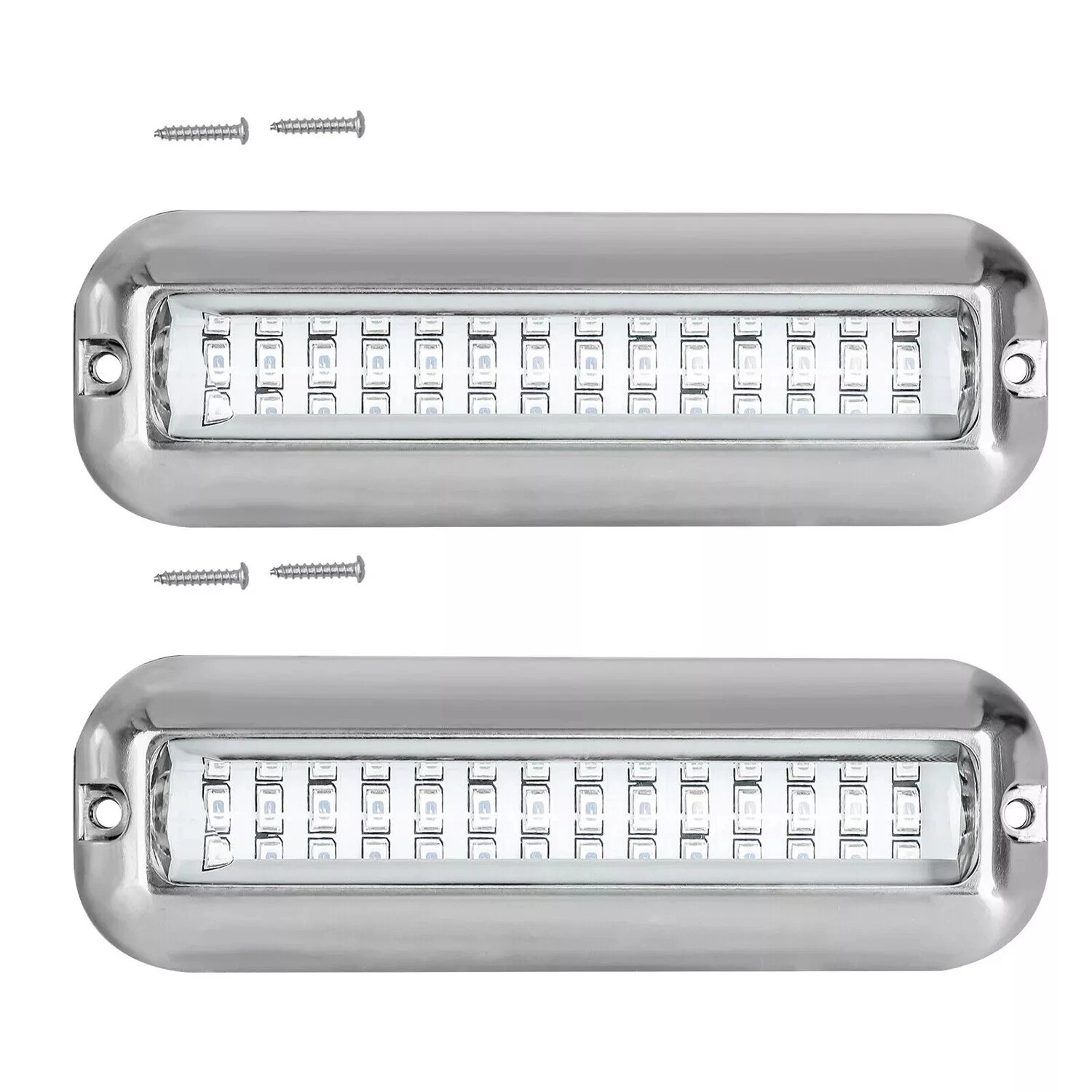 Aniceparthy  42LED 1500LM Marine Led Lights for Boat Underwater (Blue), 2PCS, 5.1inch, IP68, 316 Stainless Steel, Surface Mount for Yacht Pontoon Sailboat Kayak Skiff Bass Boat Fishing